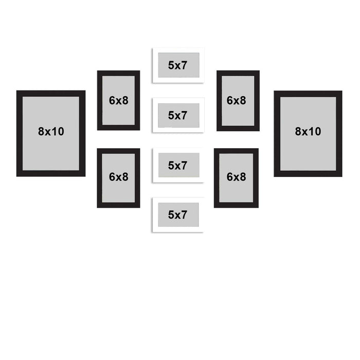 Set Of 10 Individual Wall Photo Frame, For Home Decor Size 5x7, 6x8, 8x10 inches )