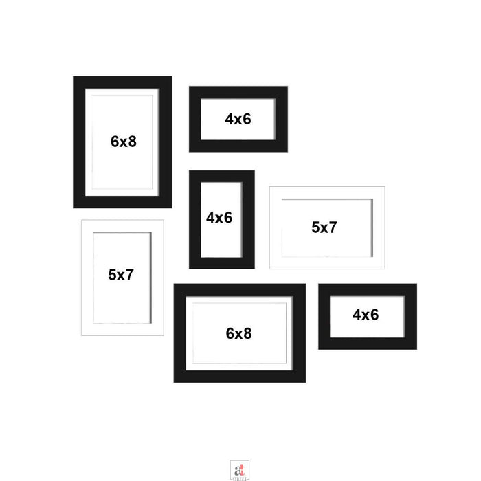 Set Of 7 Wall Photo Frame, For Home & Office Decor( Size 4x6, 5x7, 6x8 inches )