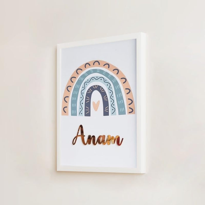 SNAP ART Customised Acrylic name kids wall art, Colorful Tunnel Kids Art Print (A4, 8.9x12.8 Inch)