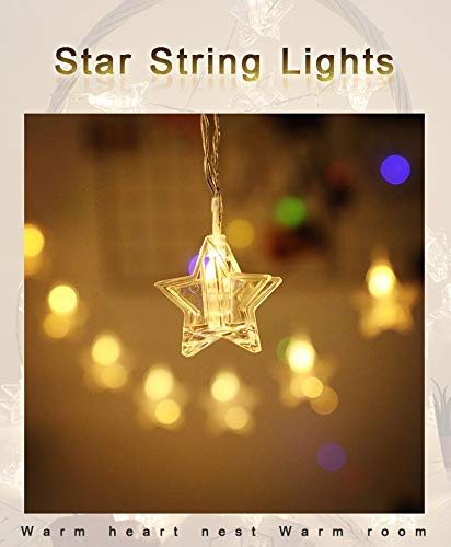 10 Bulb Five Pointed Star Shape LED Decorative String Light || Warm White || 1.5 Meter ||