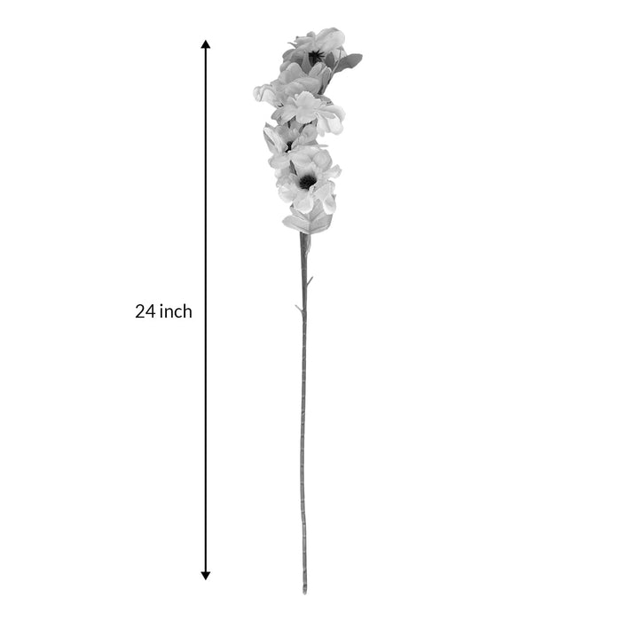 Art Street Artificial Plants White Polyester Gerbera Flower Indoor for Home Decor Gift Items (Size: 24 Inch) - Set of 2