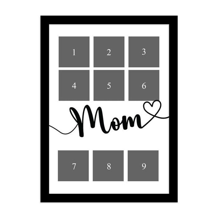 SNAP ART Personalized Mom with 9 Photo Collage print Gifts For Customized Gift (8.9x12.8 Inch)