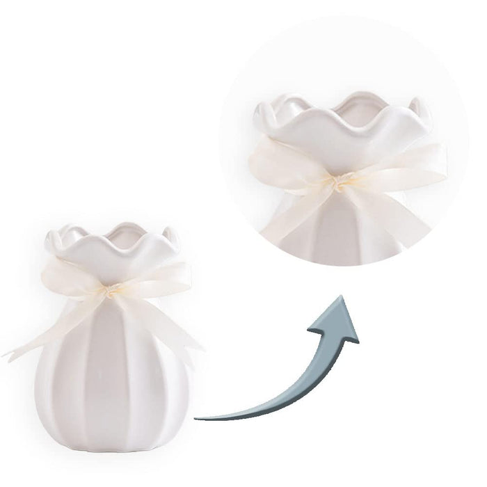 Art Street Ceramic Origami European Style Modern Flower Vases for Centerpieces & Tables (White)
