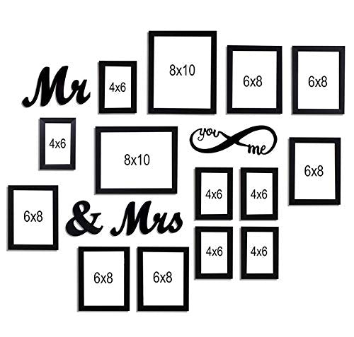 MDF Plaque You Me Infinity -Mr and Mrs Individual Wall Photo Frame Set of 14