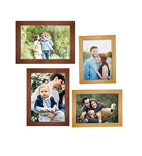 Art Street Set Of 4 Brown & Beige Wooden Wall Photo Frame, Picture Frame For Home Decor