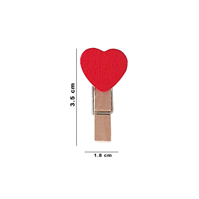 Art Street Heart Photo Clips 10Pcs Wooden Clips Heart Clothes Peg for Craft Clips Party Decoration