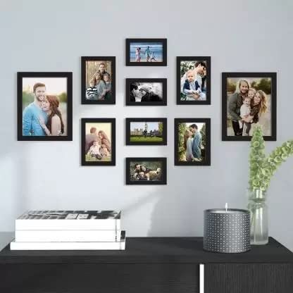 Art Street Set of 10 Individual Photo Frame for Home Décor - Sizes 4x6, 5x7, 8x10 inches, Black