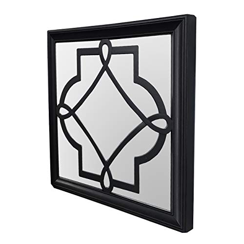 Set of 3 Black Petal Mirror for Decorative in Square Shape (10 x 10 Inchs)