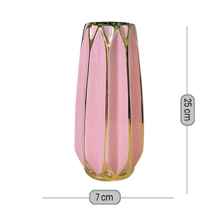 Art Street Ceramic Flower Vase for Living Room Flower Vases for Centerpieces & Tables (Pink)