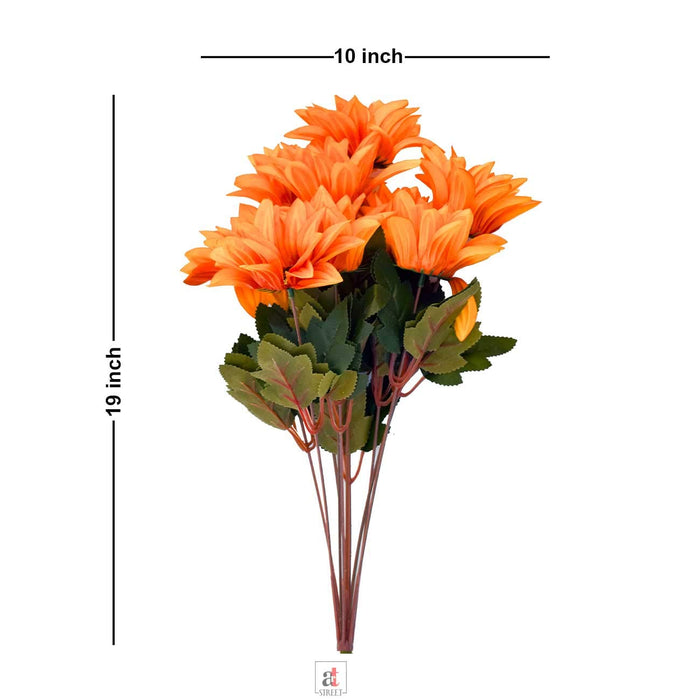 Artificial 10 Head Yellow Beautiful Flowers With Stem Perfect For Home, Garden & Office Decorating