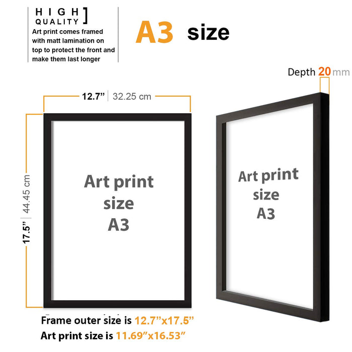 Cute Dog Theme Framed Art Print Size - 13.5" x 17.5" Inch