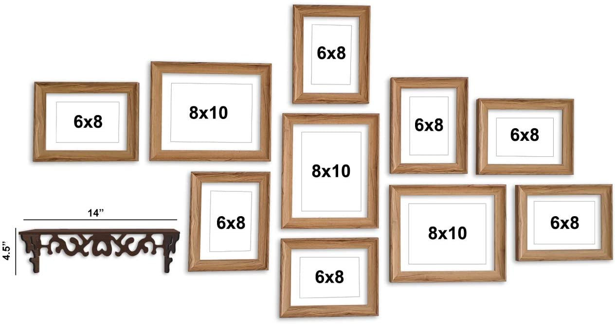 Elite Brown Picture Frame With MDF Self For Home Decoration -Size -6x8 ,8x10 Inches