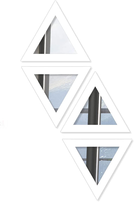 Decorative Wall Mirror Set of 4 Black Triangular Shape Wall Mirror for Wall Decoration- Size-10x10 Inch