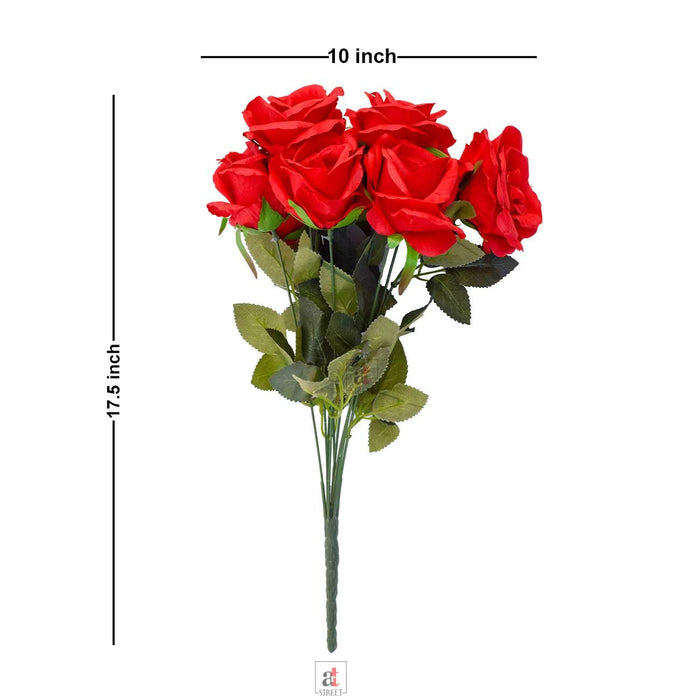 Artificial 9 Head Rose Flowers With Stem, Flowers for Home, Office Decoration.