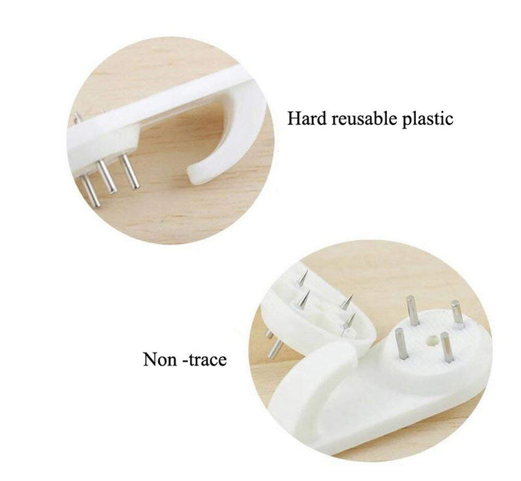 Hard Plastic White Set Of 25 White 4-Pin Seamless Nail For Photo Frame Hooks Hanger