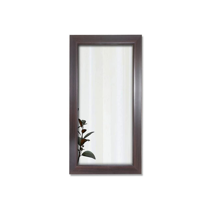 Art Street Plain Design Dark Decorative Wall Mirror, Wall Mount Rectangular Makeup Mirror, Decorative Looking Glass with Frame for Home, Bathroom & Living Room (25.4x13.4 Inches, Coffee Brown)