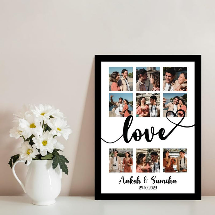SNAP ART Personalized Love with 9 Photo Collage print Customized Gift (8.9x12.8 Inch)