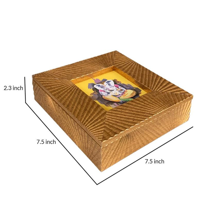 Art Street Decorative Gifts Of Love Gift Box, Diwali Festive Gifting, Cash Box, Shagun Box, Jewelry Box, Wedding Money Box (Lustrous Gold, Size: 7.5x7.5x2.3 Inch)