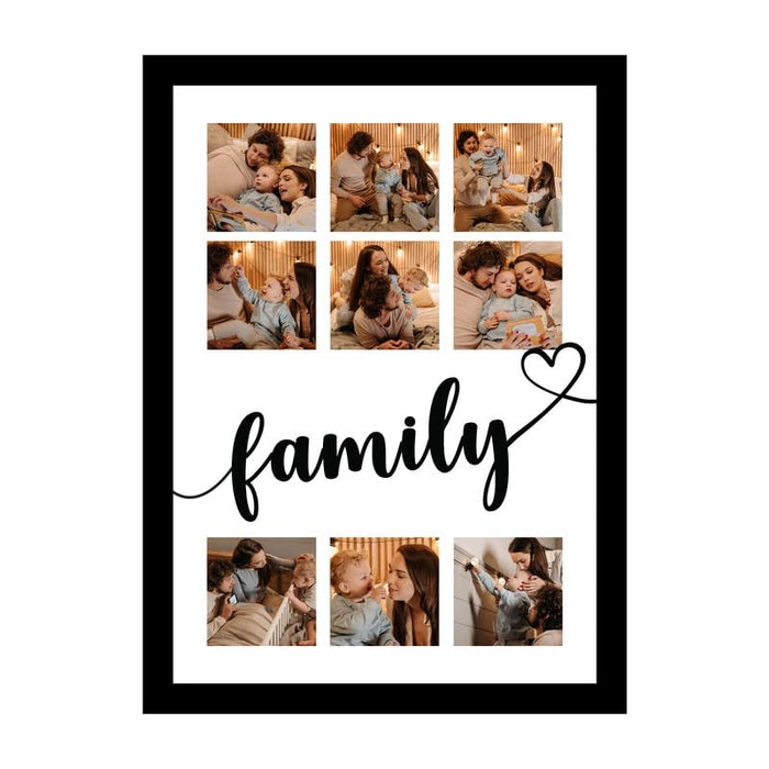 SNAP ART Personalized Family with 9 Photo Collage print for Family Customized Gift (8.9x12.8 Inch)