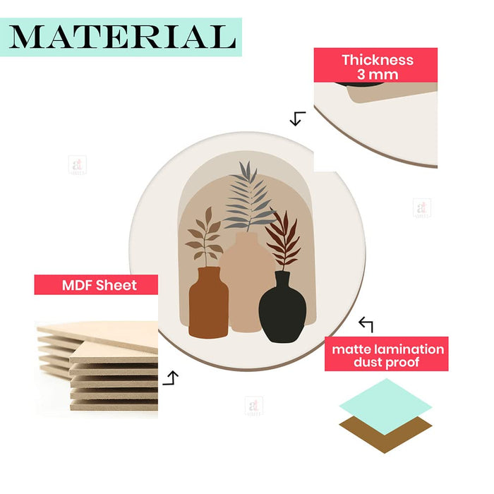 Mdf Sticker Art Street MDF Wall Plates, MDF Sticker, Abstract Boho Floral Line Art ...