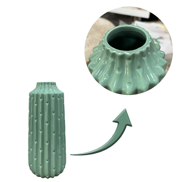 Art Street Ceramic Flower Vase for Living Room Flower Vases for Centerpieces & Tables (Green)