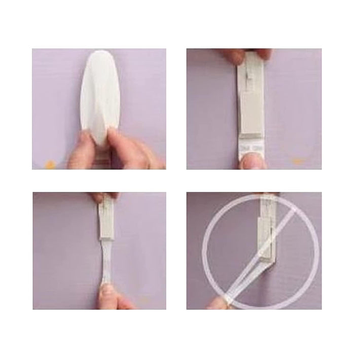 Wall Essential Hanging Adhesive Wall Hooks, Multipurpose Damage-Free Utility Pack of 6 Pcs, Sticky Wall Hooks, One Pcs Holds Strongly Up to 1 kg, (6 Pcs, Model- Oval, Size- Medium)