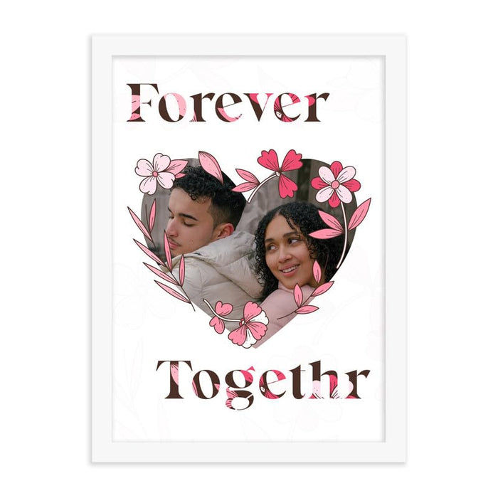 SNAP ART Valentine Wall Art Prints For Couples, With Forever Together, Paper Framed (A4, 8.9x12.8 Inch)