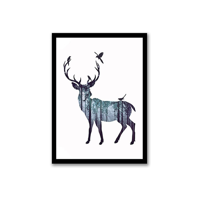 Art Street Sika Deer Dark Forest Wall Art Artwork Posters for Home, Kids Room, Wall Hanging Decor & Living Room Decoration I Modern Luxury Decorative gifts (12.9 x 17.7 Inches)