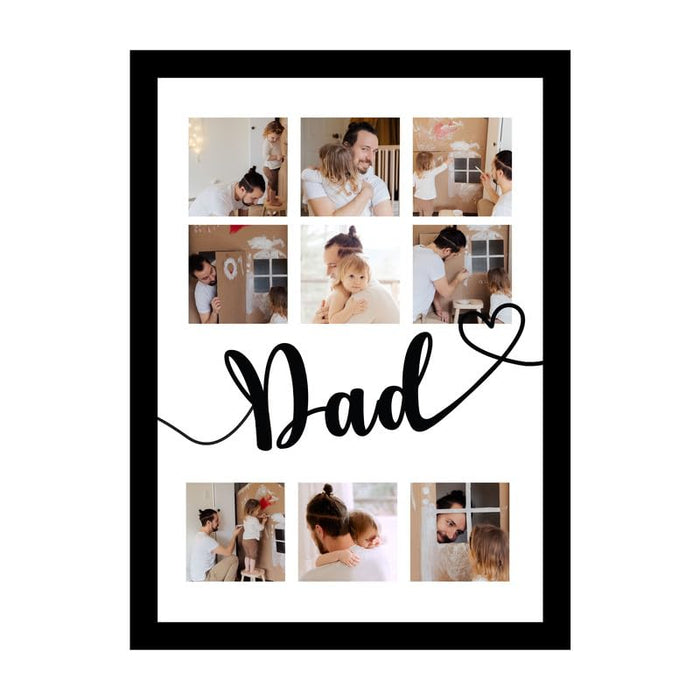 SNAP ART Personalized Dad with 9 Photo Collage print for Dad Customized Gift (8.9x12.8 Inch)