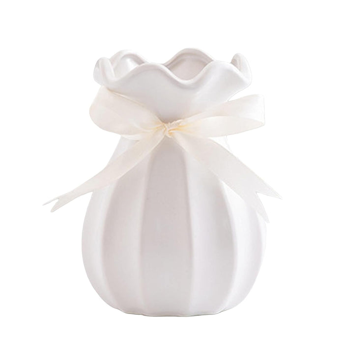Art Street Ceramic Origami European Style Modern Flower Vases for Centerpieces & Tables (White)
