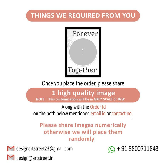 SNAP ART Personalized Forever Together with 1 Photo Collage print for Customized Gift (8.9x12.8 Inch)