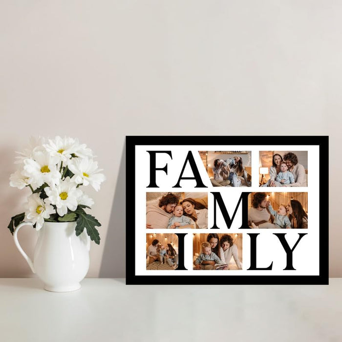 SNAP ART Personalized Family with 6 Photo Collage print For Gift (8.9x12.8 Inch)