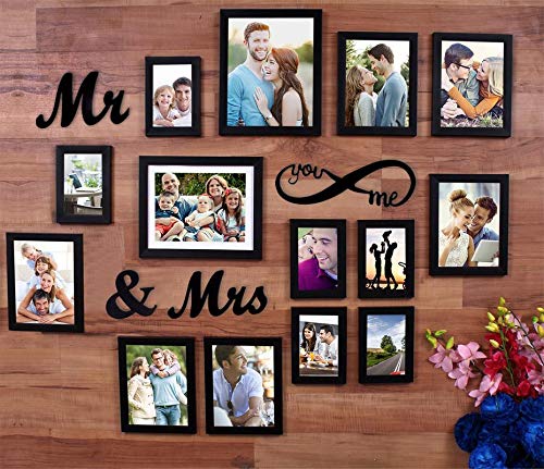 MDF Plaque You Me Infinity -Mr and Mrs Individual Wall Photo Frame Set of 14