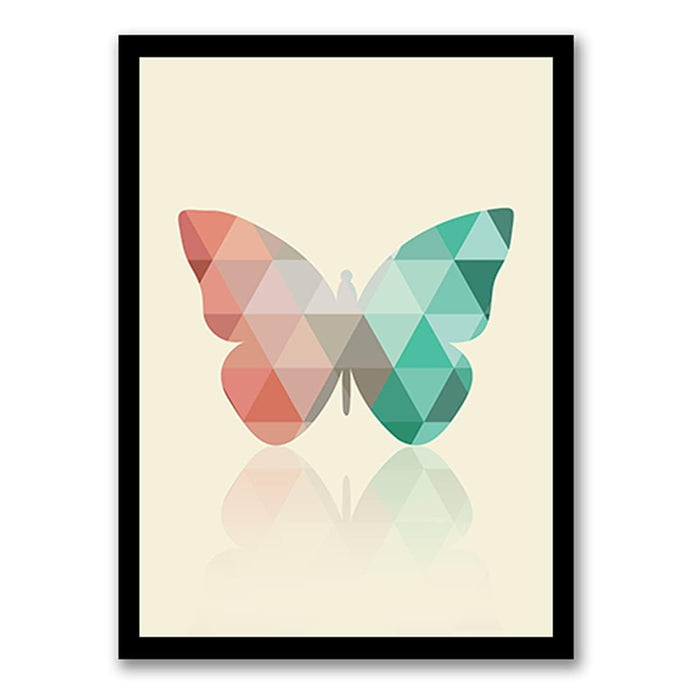 Art Street Geometric Rainbow Butterfly Wall Art Artwork Posters for Home, Kids Room, Wall Hanging Decor & Living Room Decoration I Modern Luxury Decorative gifts (12.9 x 17.7 Inches)