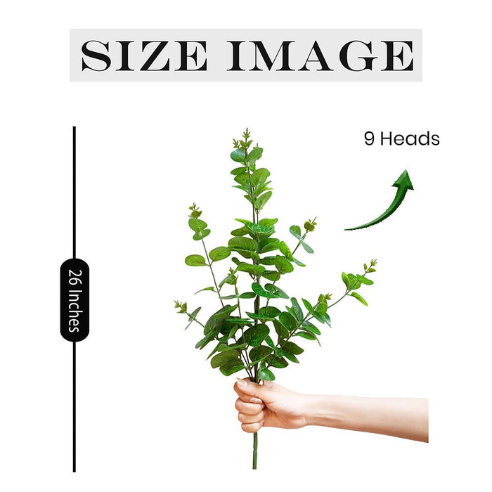 Artificial Plastic Large Leaves Plant Branch Eucalyptus Grass for Home, Bedroom, Living Room & Decorative Centerpiece Bouquet for Wedding