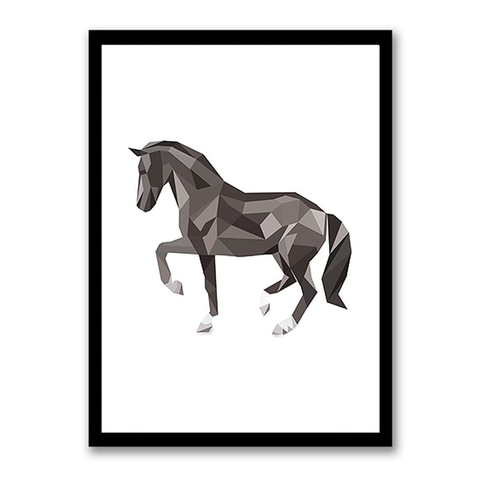 Art Street Geometric Horse Wall Art Artwork Painting Posters for Home, Kids Room, Wall Hanging Decor & Living Room Decoration I Modern Luxury Decorative gifts (12.9 x 17.7 Inches)