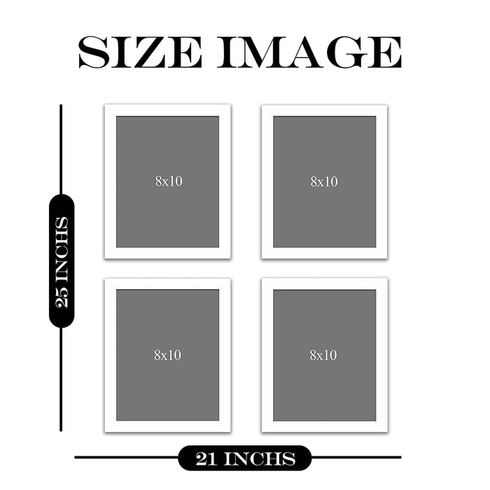 Art Street Set of 4 Individual Wall Photo Frames Wall Decor Free Hanging Accessories Included, 4 Unit 8x10 inches