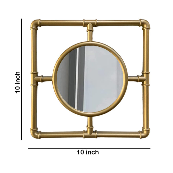 Art Street Arianda Square Wall Mirror for Home Decor Square Shape Golden Decorative Wall Mirror for Living Room Decoration (Size - 10 X 10 Inchs)