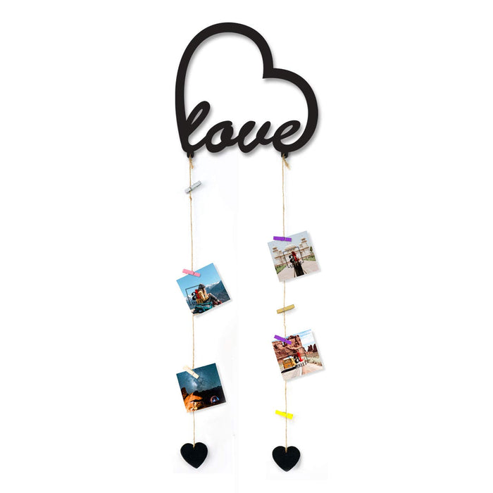 Art Street Design MDF Plaque Photo Hanging Frame With Clip - Black - Size - 18.5 x 32 Inch