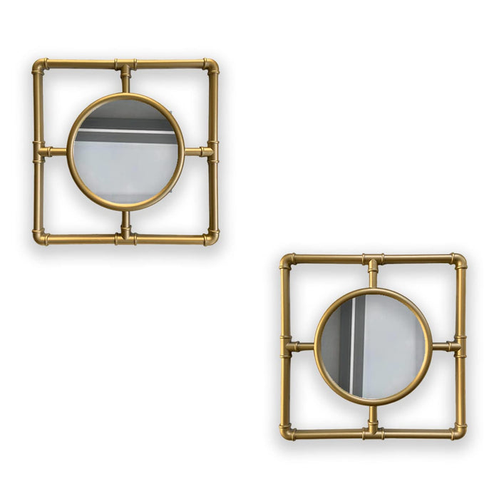 Art Street Arianda Square Wall Mirror for Home Decor Square Shape Golden Decorative Wall Mirror for Living Room Decoration (Size - 10 X 10 Inchs)