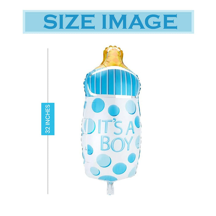 Art Street It's a Boy Baby Shower Bottle Shape Foil Balloon in Blue for Boy 32 Inches for Your Baby Welcoming Party Decoration