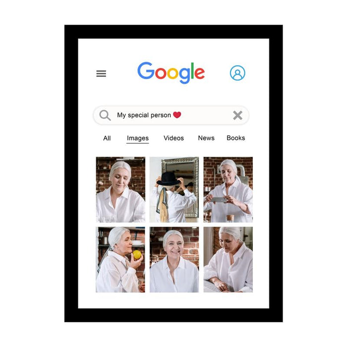 SNAP ART Personalized Google Page with 6 Photo Collage print for Customized Gift (8.9x12.8 Inch)