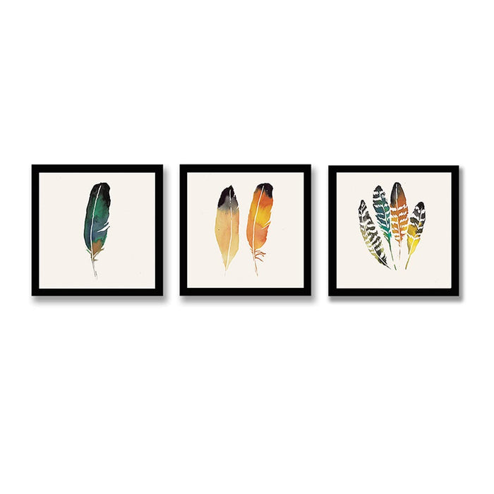 ‎Art Street Nordic Style Watercolor Color Feather Wall Art Posters for Home, Kids Room, Wall Hanging Decor & Living Room Decoration I Modern Luxury Decorative gifts (9.2 x 9.2 Inches)