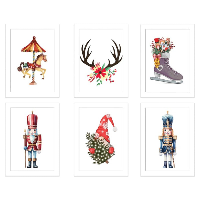 Art Street Gallery Wall Art Set, Christmas Prints, Set Of 6, Knights Christmas Bundle, Printable Wall Art Home Décor Wall Hanging Decorative gifts (8.9x12.8 Inch, A4)