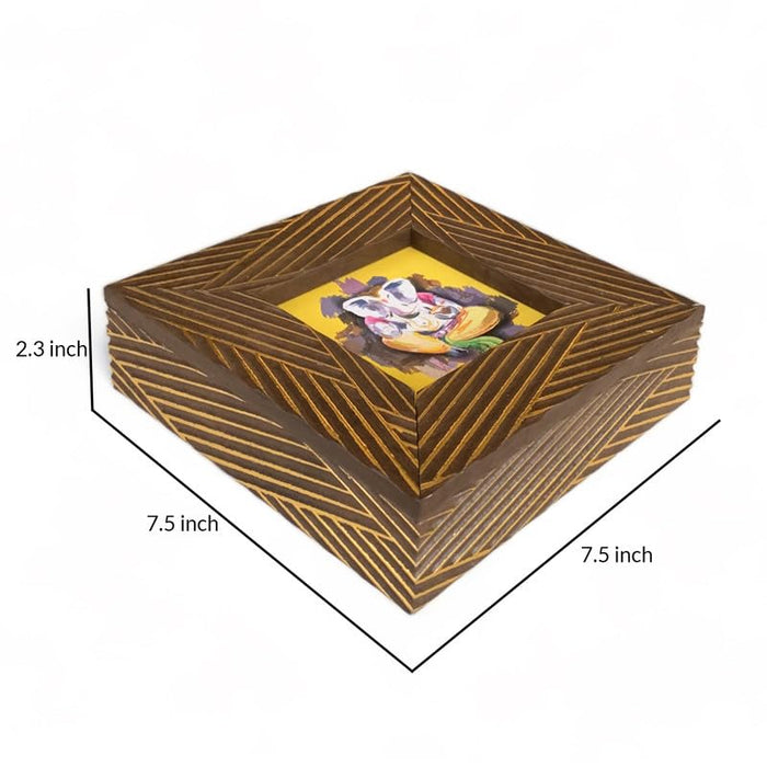 Art Street Diwali Gift Hamper Combo Set, Decorative Gifts Of Love Gift Box, Lotus Design Diya with Table Photo Frame, Diwali Festive Gifting, Cash Box, Shagun, Jewelry Box (Brown, 7.5x7.5x2.3 Inch)