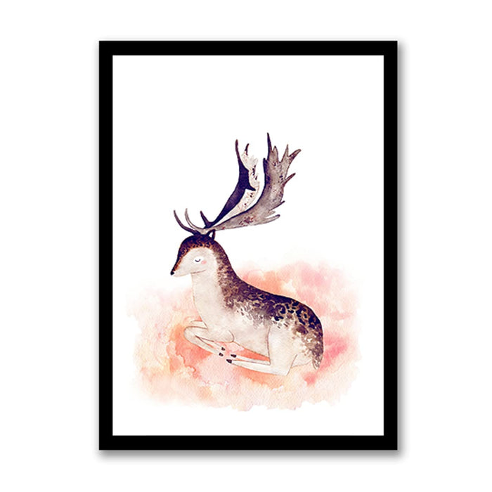 Art Street Deer Silhouette Wall Art Artwork Painting Posters for Home, Kids Room, Wall Hanging Decor & Living Room Decoration I Modern Luxury Decorative gifts (12.9 x 17.7 Inches)