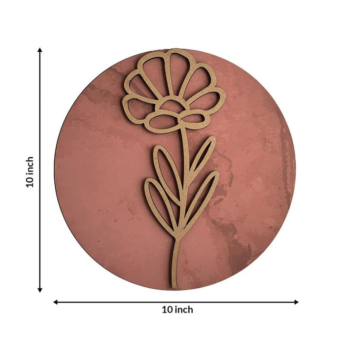 Art Street MDF Wall Plates,With Lasercut Out Leaf and Flower Cutting wall art For Home and Office (Set of 3, 10 x 10 Inch)