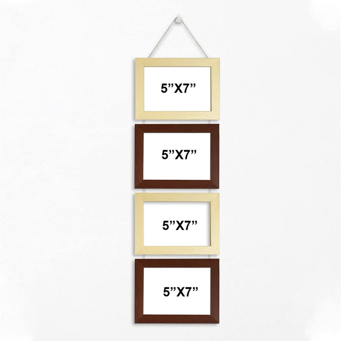 Art Street Photo Frame For Wall Decor Hanging Picture Frame For Home and Office Decoration (Cream Brown, Set Of 4)