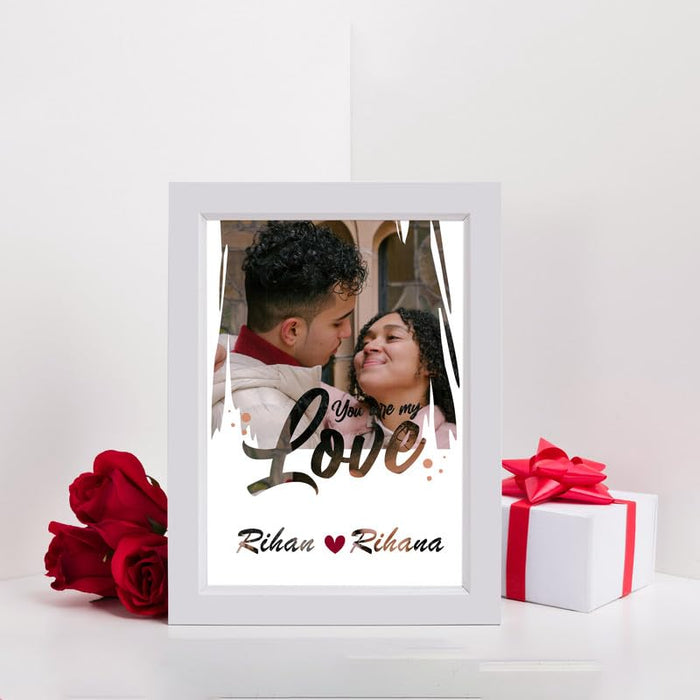 SNAP ART Valentine Wall Art Prints For Couples, With You are my Love, Paper Framed (A4, 8.9x12.8 Inch)