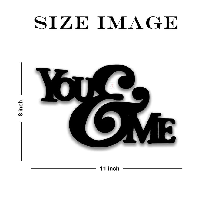 Art Street You & Me Black MDF Plaque Cutout Ready To Hang For Home Office Wall Art Decor, Wall Art Hanging Decorative Item, Home Decoration Size -8 x 11 Inches
